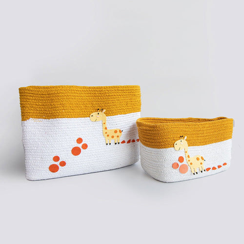 Baby Giraffe - Cotton Rope Baskets (Set Of 2) - Tinycubs - 