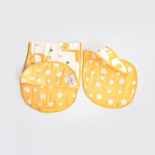 Baby Giraffe - Reversible Bib & Burpy Cloth Set - Tinycubs - 