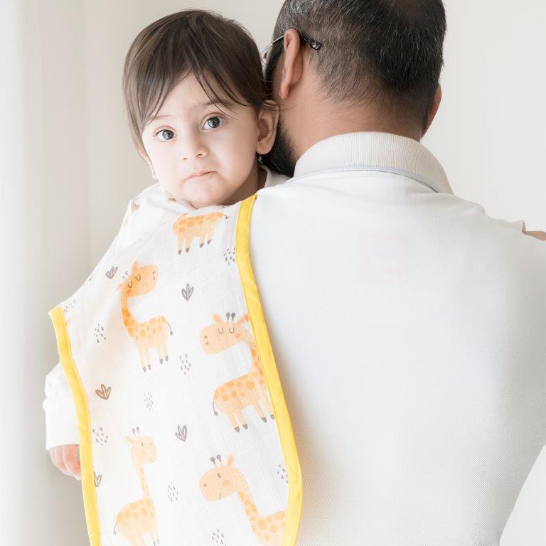 Baby Giraffe - Reversible Bib & Burpy Cloth Set - Tinycubs - 