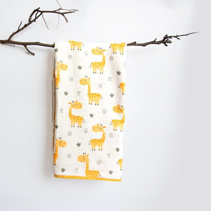 Baby Giraffe - Reversible Muslin Blanket - Tinycubs - 