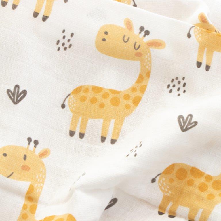 Baby Giraffe - Reversible Muslin Blanket - Tinycubs - 