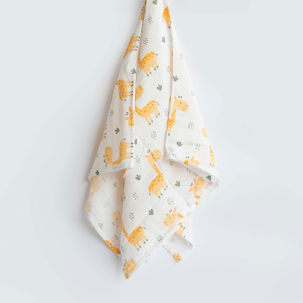Baby Giraffe & Cute Polka - Organic Luxury Swaddles Set - Tinycubs - 