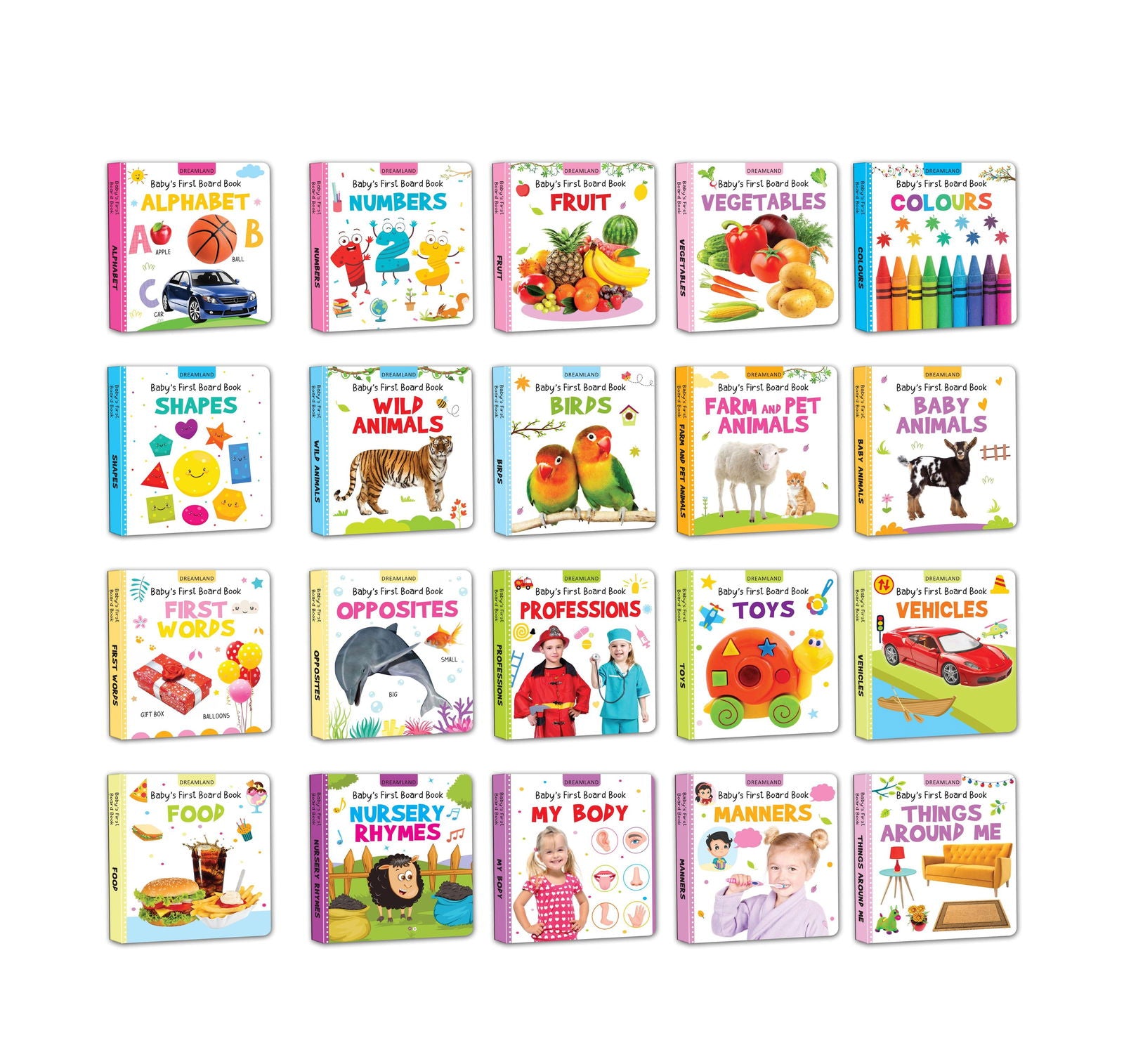 Baby's First Board Books (A Pack of 20 Books) - Tinycubs - 