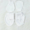 Basic Whites - Cotton Cap, Mittens & Booties Set - Tinycubs - 