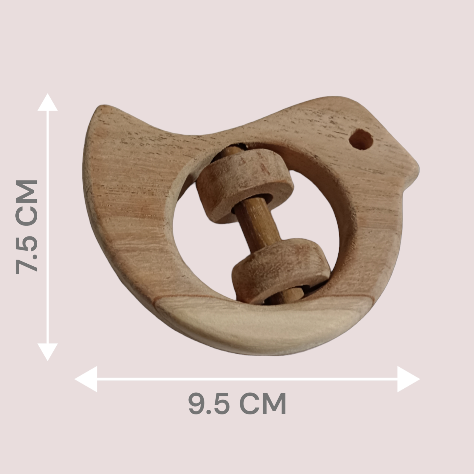 Beautiful Rattle Toys - Dove & Fish Shapes - From Pure Neem Wood - Tinycubs - 