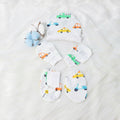 Beep Beep - Cotton Cap, Mittens & Booties Set - Tinycubs - 