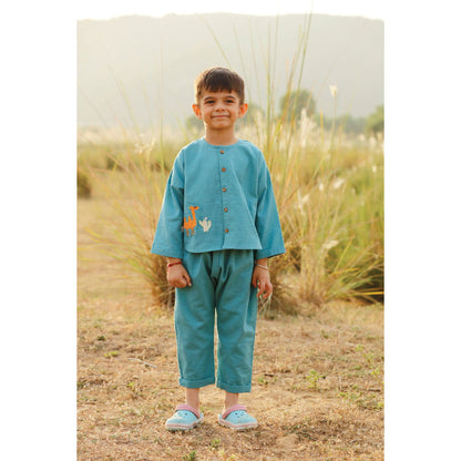 Bhaakur Cotton Co-ord Set with Drop Sleeves Pattern - Tinycubs - 