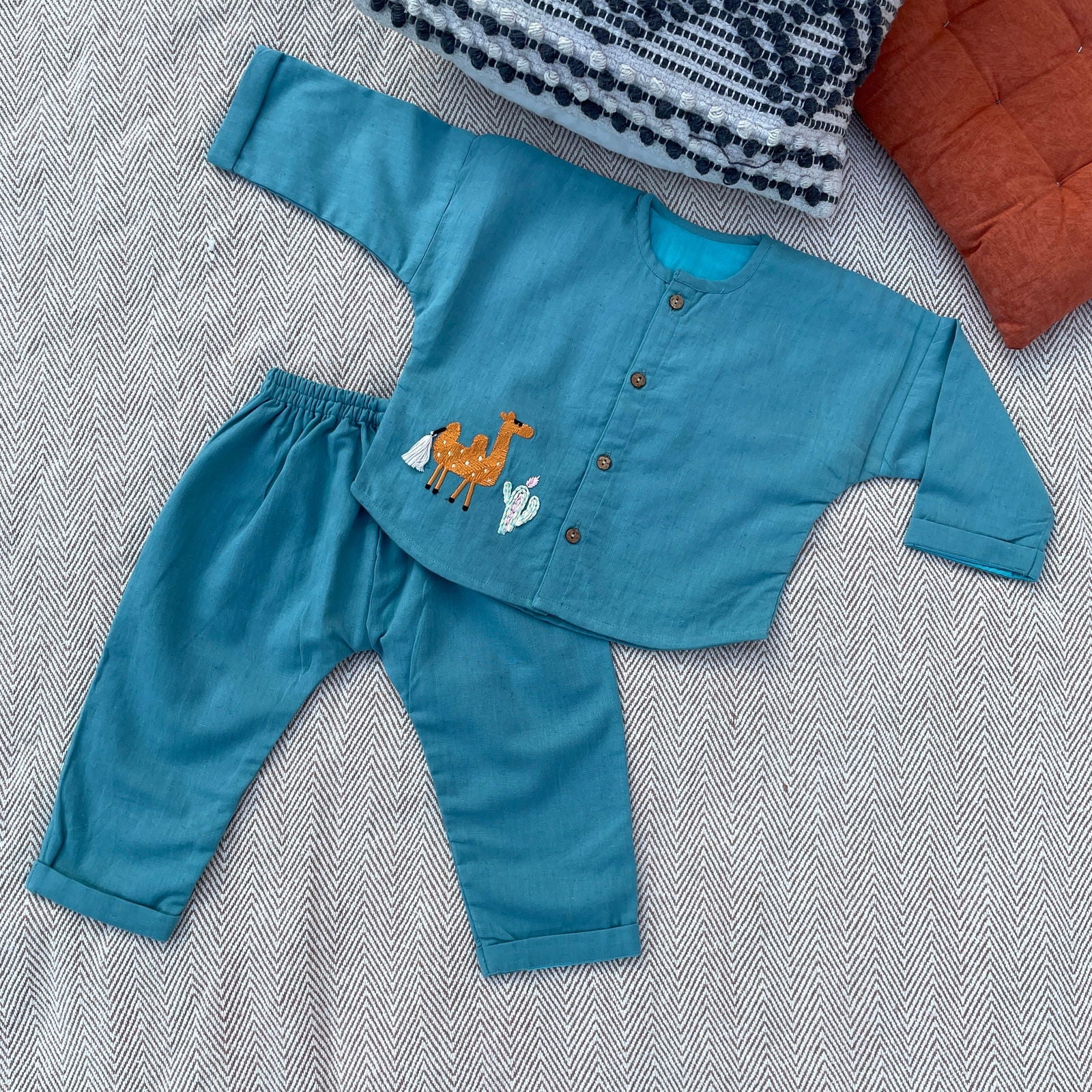 Bhaakur Cotton Co-ord Set with Drop Sleeves Pattern - Tinycubs - 