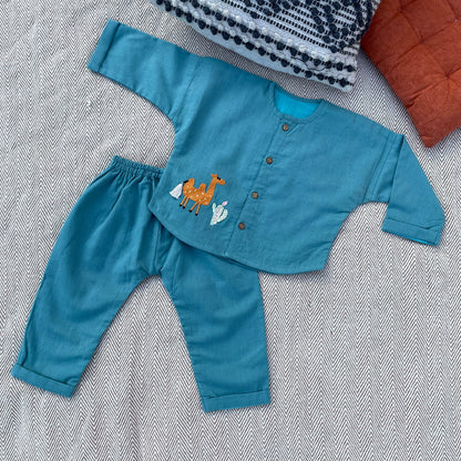 Bhaakur Cotton Co-ord Set with Drop Sleeves Pattern - Tinycubs - 