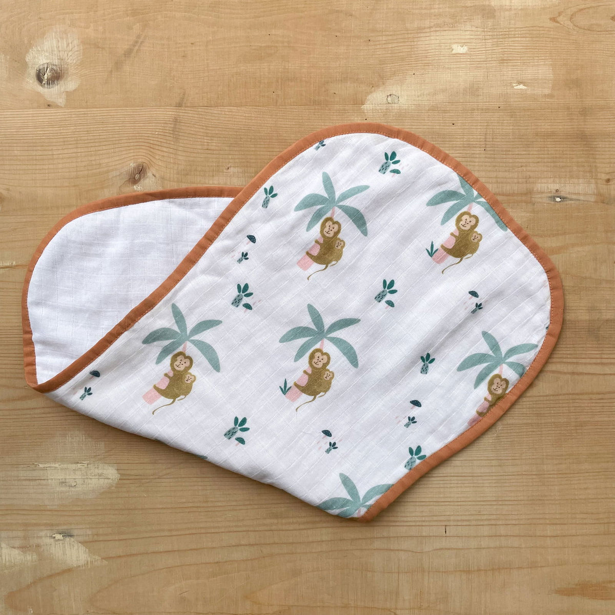 Bib+Burp Cloth Set ( Monkey Print) - Tinycubs - 