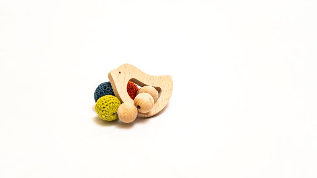 Bird rattle cum teether - Tinycubs - 