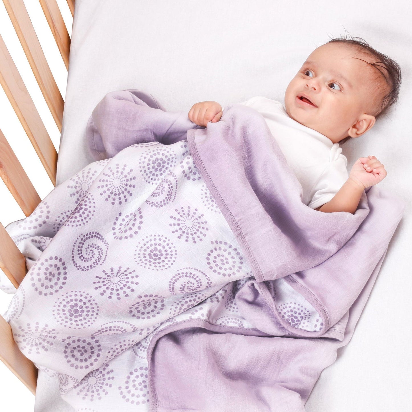 Charming Pattern' 3 layer organic muslin blanket : Circles - Tinycubs - 