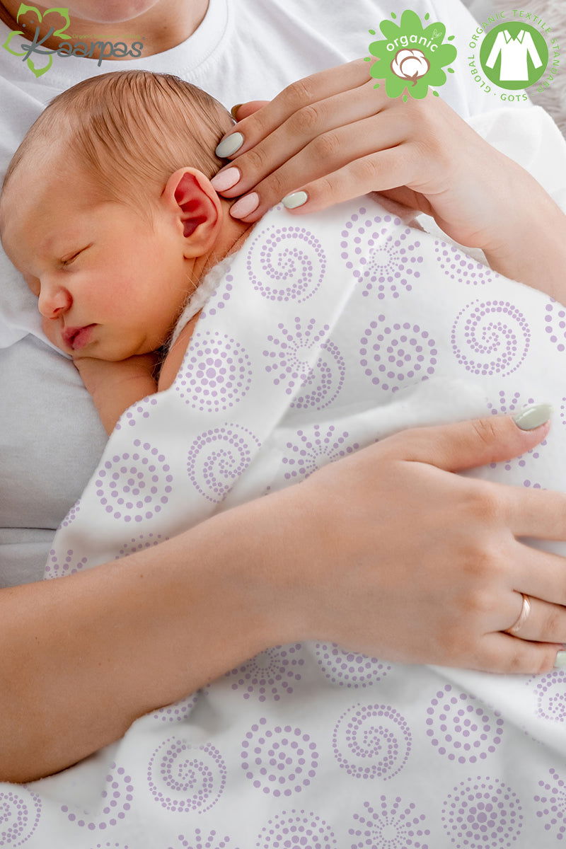 Charming Patterns' 2 layer organic muslin blanket : Circles - Tinycubs - 
