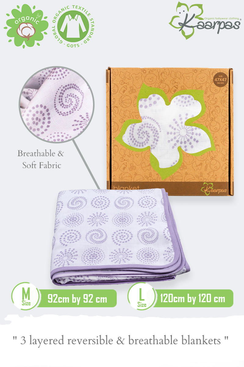 Charming Patterns' 2 layer organic muslin blanket : Circles - Tinycubs - 
