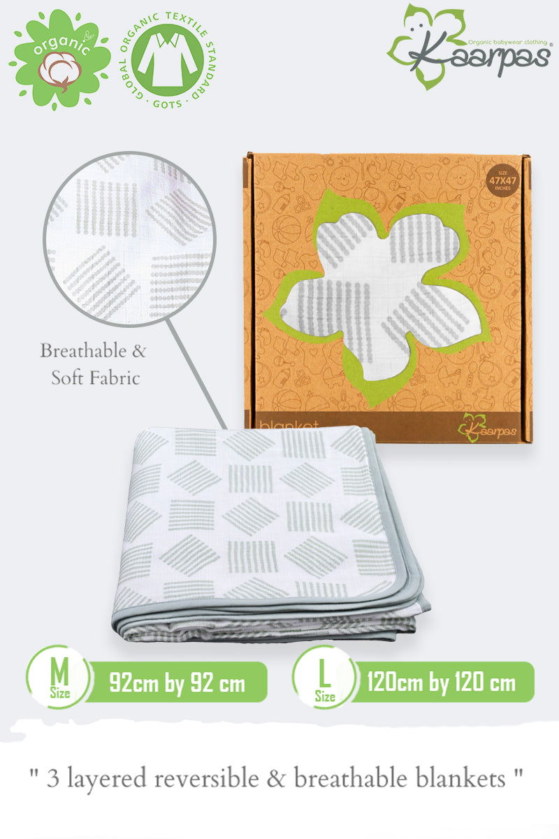 Charming Patterns' 2 layer organic muslin blanket : Lines - Tinycubs - 