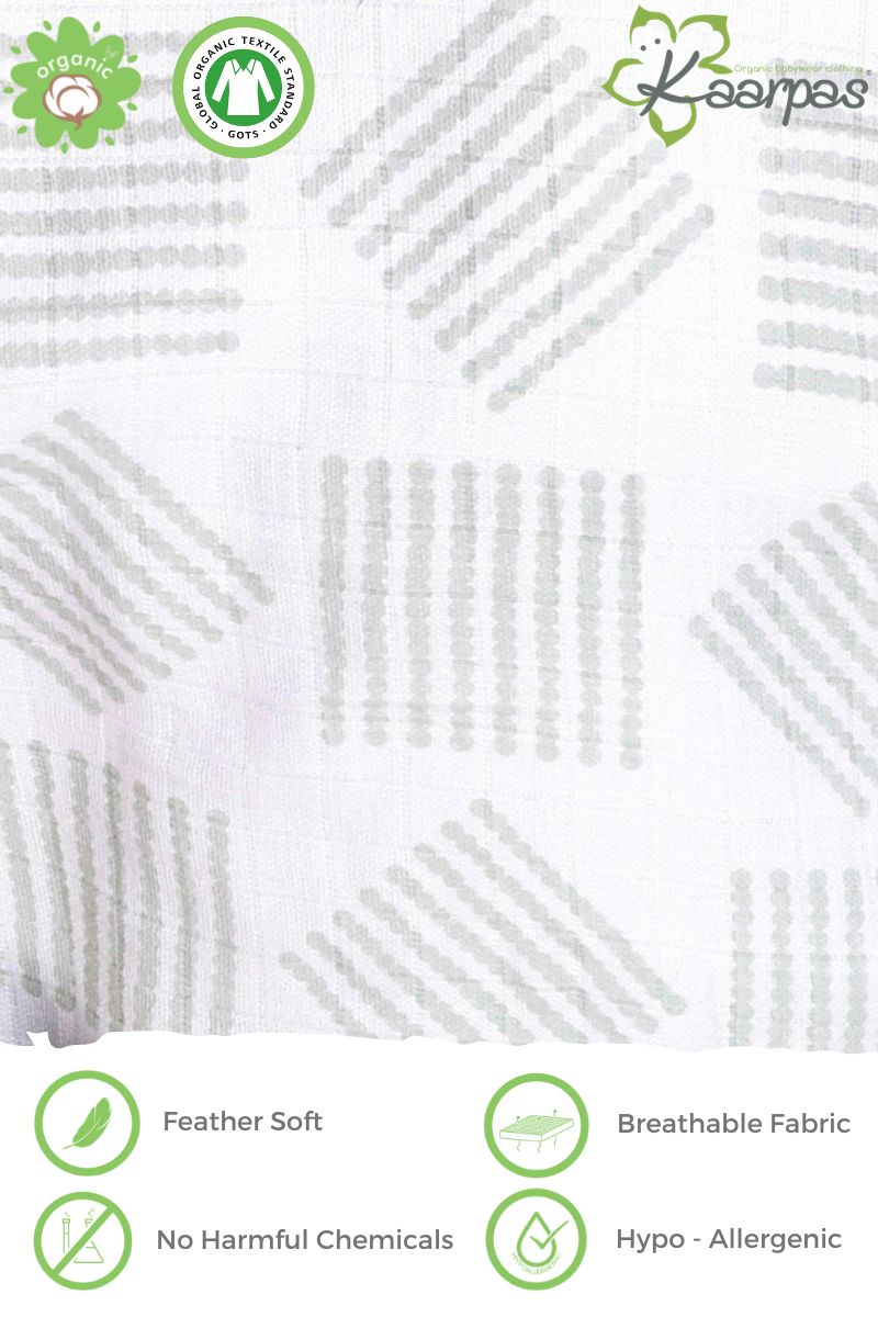 Charming Patterns' 2 layer organic muslin blanket : Lines - Tinycubs - 