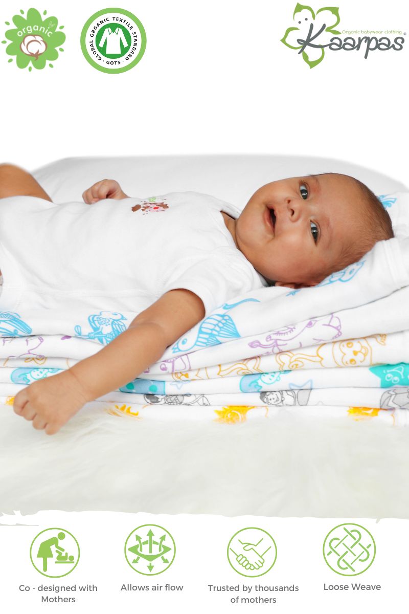 Charming Patterns' 2 layer organic muslin blanket : Lines - Tinycubs - 