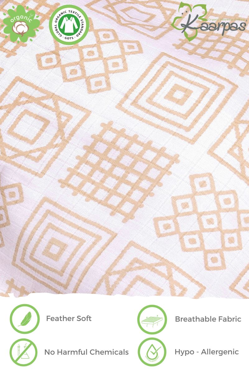 Charming Patterns' 2 layer organic muslin blanket : Squares - Tinycubs - 