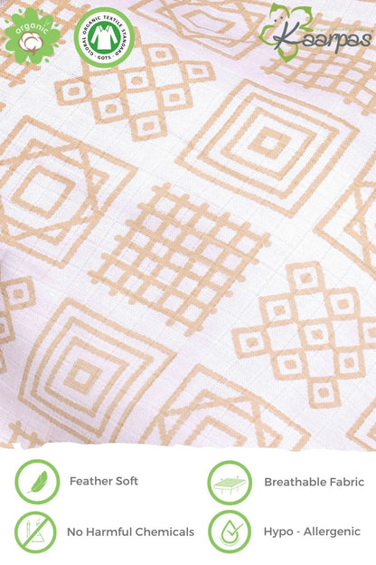 Charming Patterns' 2 layer organic muslin blanket : Squares - Tinycubs - 