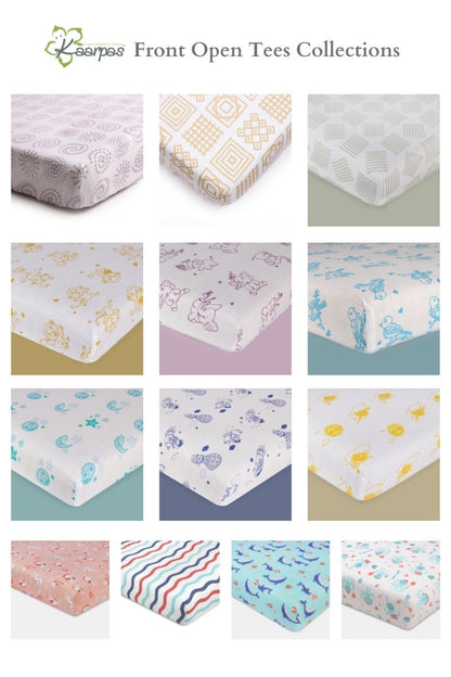 Charming Patterns' Cotton Fitted Cot Crib Sheet : Squares - Tinycubs - 