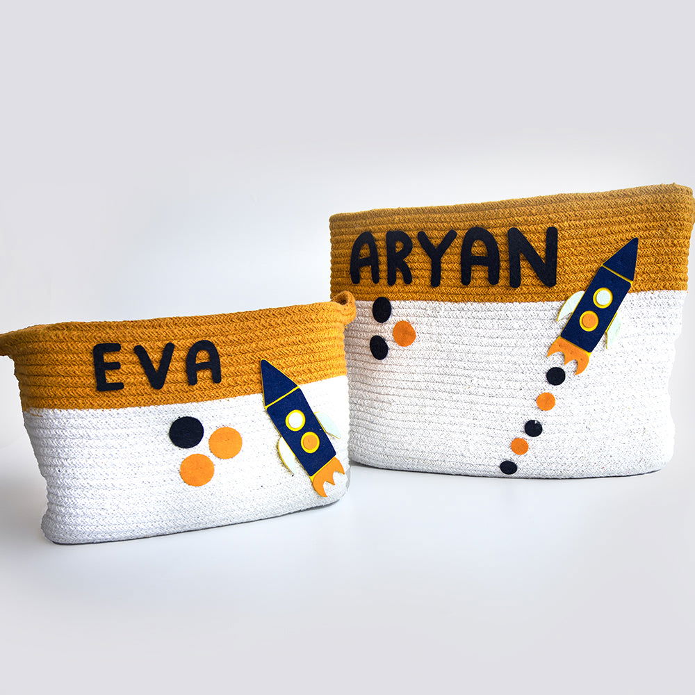 Child Of The Universe- Cotton Rope Baskets (Set Of 2) - Tinycubs - 