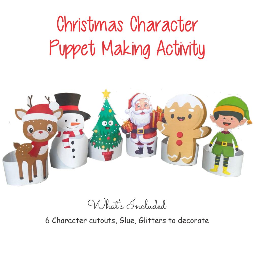 Christmas Characters Puppet Making Activity - Tinycubs - 