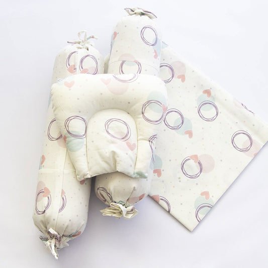 Circle Of Love - Cot Bedsheet Set (Fitted) - Tinycubs - 