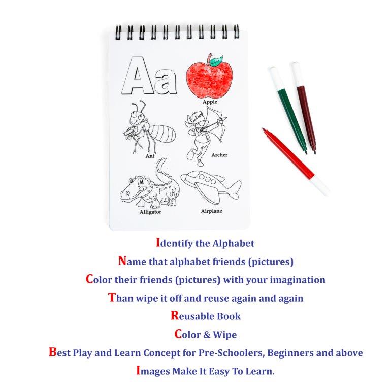 Colour and Wipe - Resusable Alphabet Book - Tinycubs - 