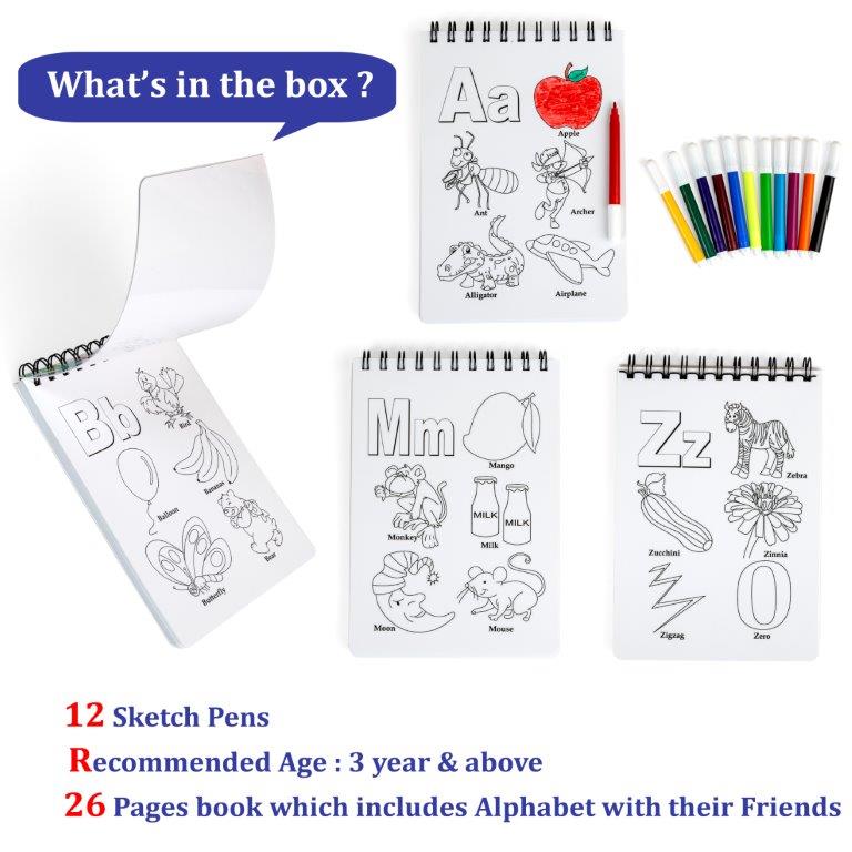 Colour and Wipe - Resusable Alphabet Book - Tinycubs - 