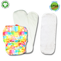 Colourful Art Pro AIO Cloth Diaper (with 2 organic inserts and power booster) - Tinycubs - 