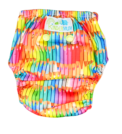 Colourful Art Pro AIO Cloth Diaper (with 2 organic inserts and power booster) - Tinycubs - 
