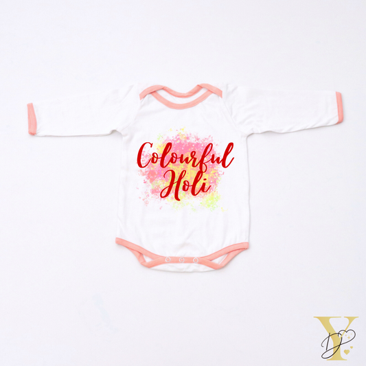 Colourful Holi Bodysuit (full sleeves) - Tinycubs - 