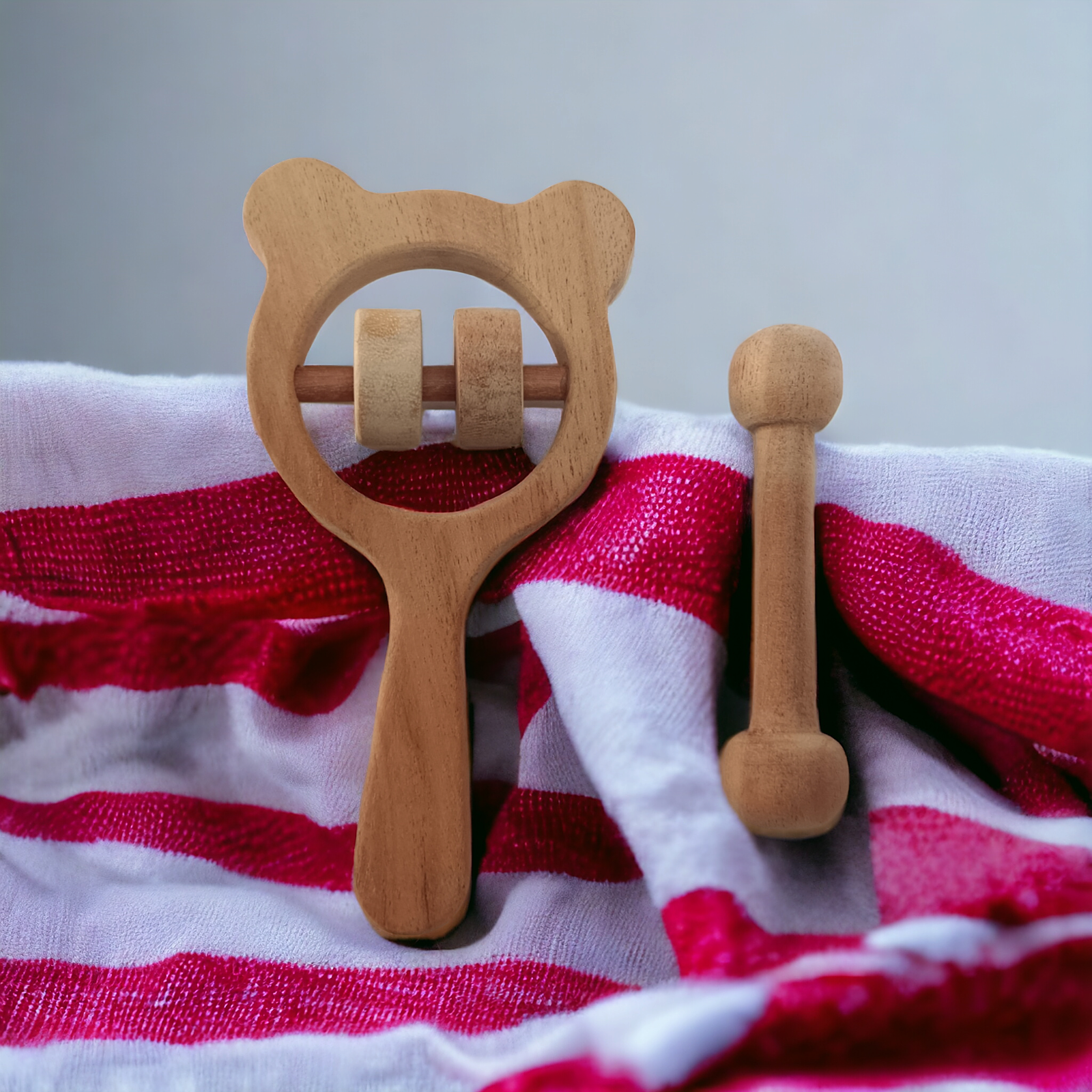 Combo of Rattle& Teether - Mickey Head & Dumbbell Shapes - Tinycubs - 
