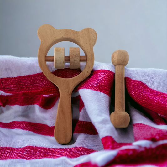 Combo of Rattle& Teether - Mickey Head & Dumbbell Shapes - Tinycubs - 
