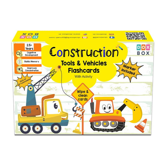 Construction Tools and Vehicles Flash Cards - Tinycubs - 