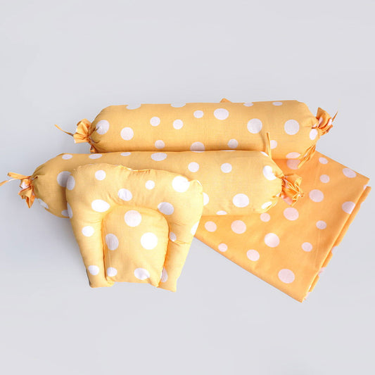 Cute Polka - Cot Bedsheet Set (Fitted) - Tinycubs - 