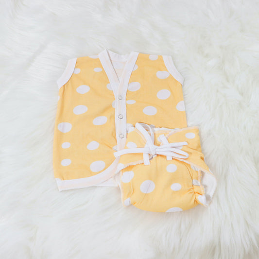 Cute Polka - Everyday Essentials Nappy & Vest (Set of 4) - Tinycubs - 