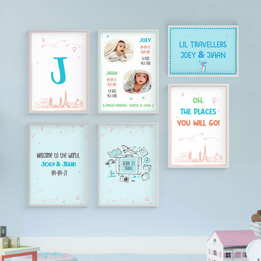 DOODLE'S WALL ART - LIL TRAVELLERS (Set of 6) - Tinycubs - 