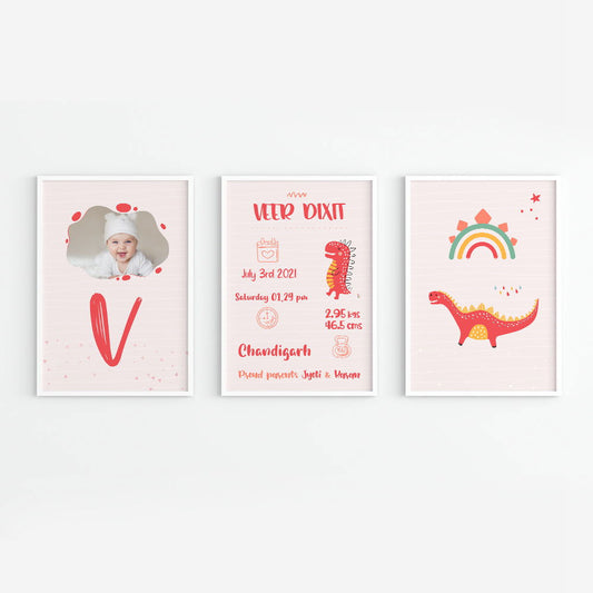 DOODLE'S WALL FRAMES - DINO FRIEND (Set of 3) Style 2 - Tinycubs - 