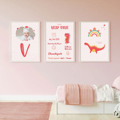 DOODLE'S WALL FRAMES - DINO FRIEND (Set of 3) Style 2 - Tinycubs - 