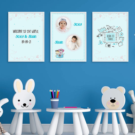 DOODLE'S WALL FRAMES - LIL TRAVELLERS (Set of 3) Style 1 - Tinycubs - 