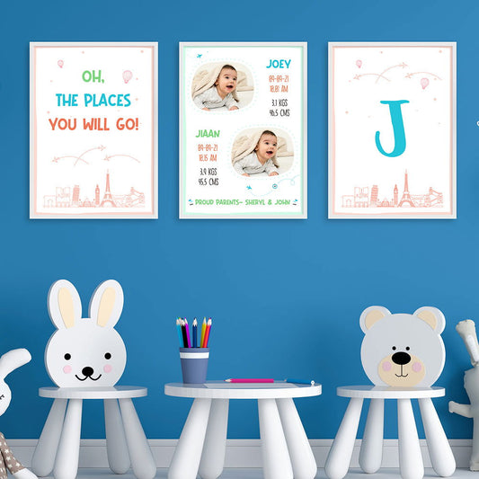 DOODLE'S WALL FRAMES - LIL TRAVELLERS (Set of 3) Style 2 - Tinycubs - 