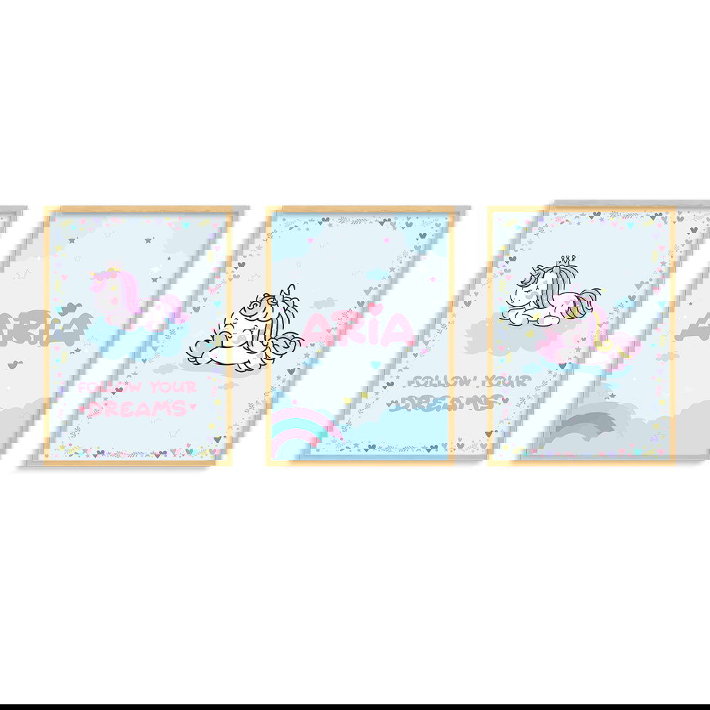 DOODLE'S WALL FRAMES - UNICORN DREAMS (Set of 3) Style 1 - Tinycubs - 