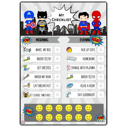 Daily Responsibility Chart - Superhero - Tinycubs - 