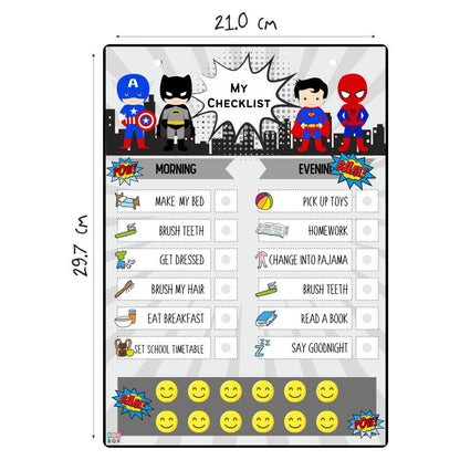 Daily Responsibility Chart - Superhero - Tinycubs - 