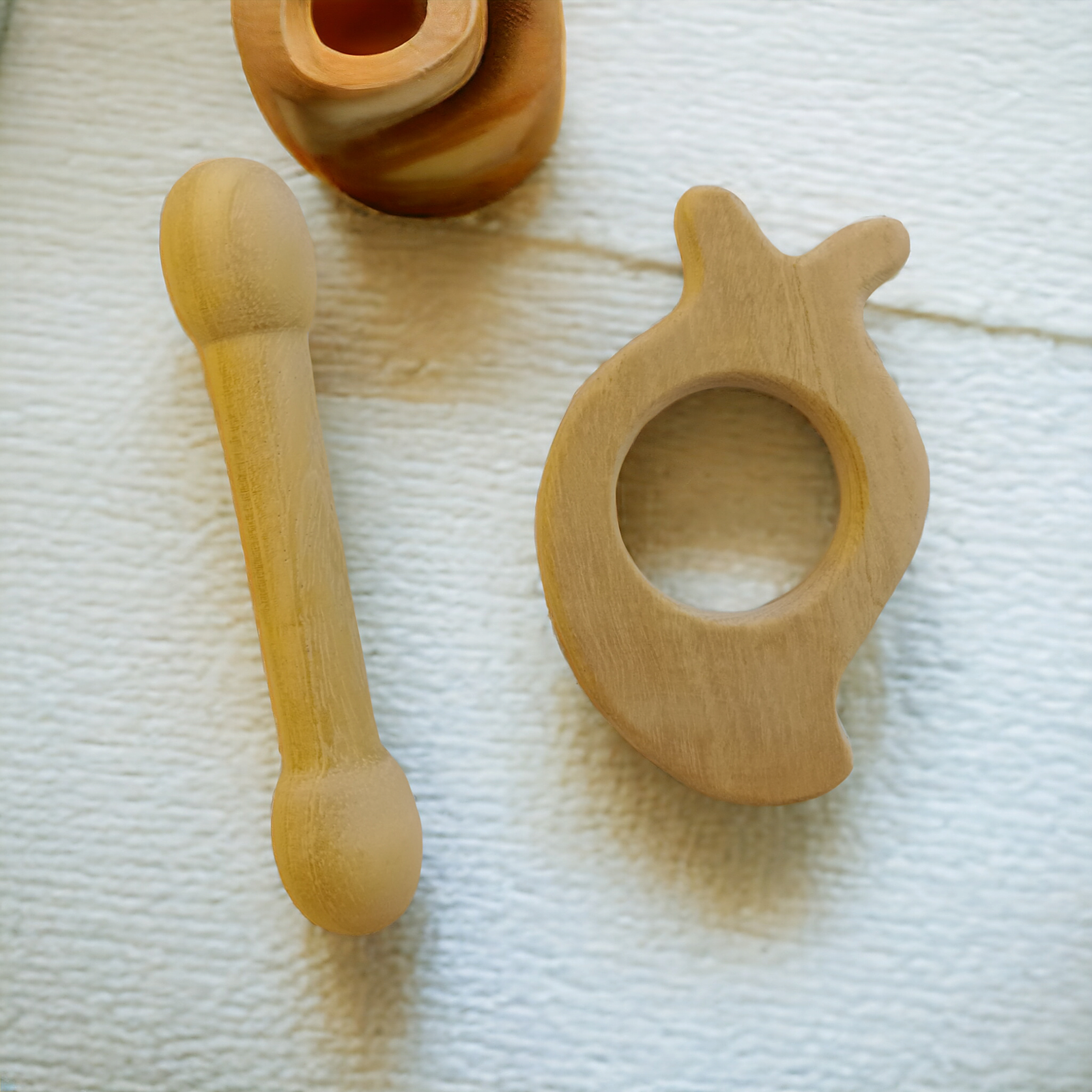 Delicious Teethers - Mango & Dumbbell Shapes - From Premium Neem Wood - Tinycubs - 
