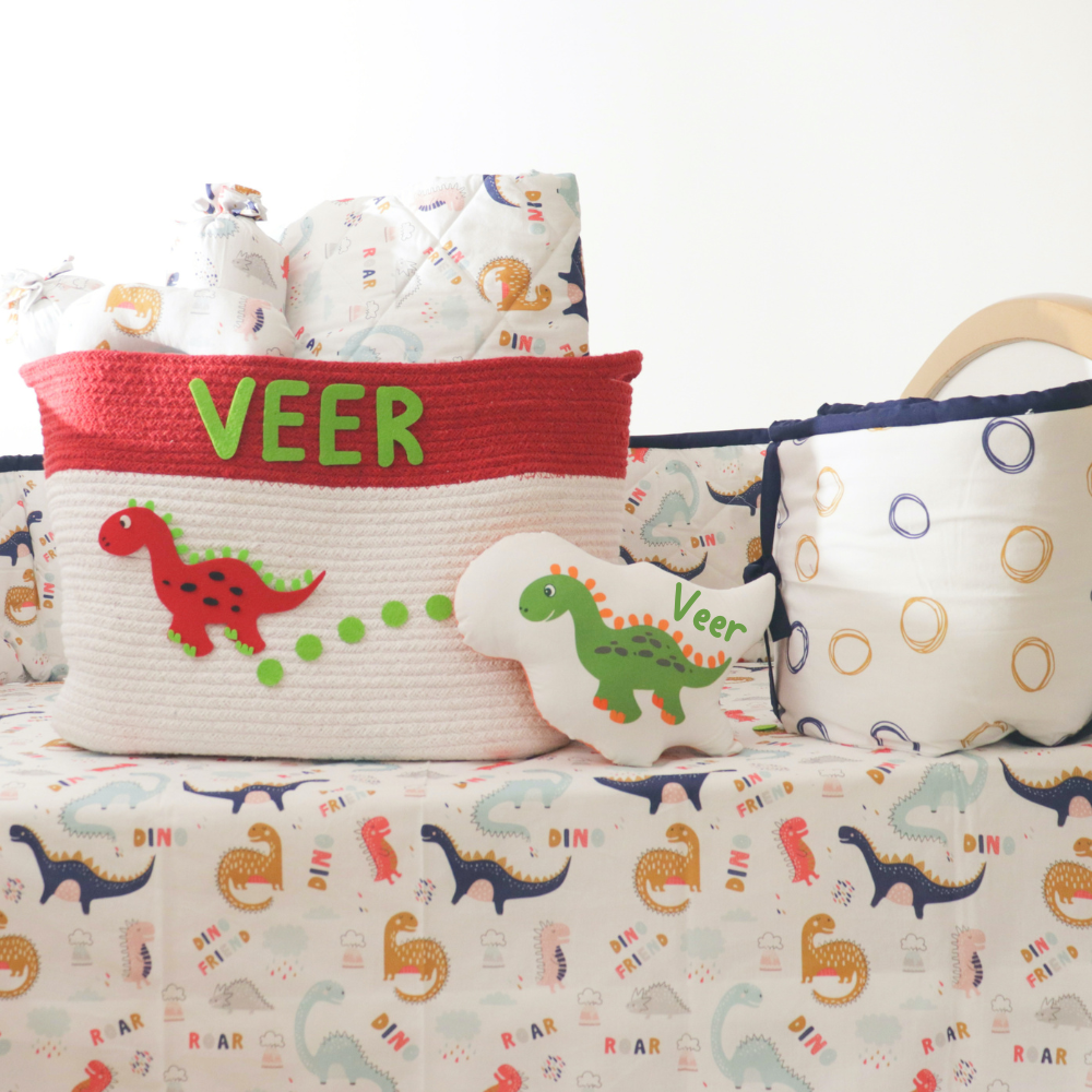 Dino Friend- Organic Cot Bedding Gift Set - Tinycubs - 