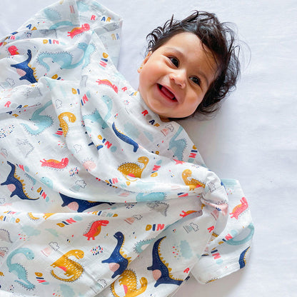 Dino Friend - Organic Luxury Swaddle - Tinycubs - 