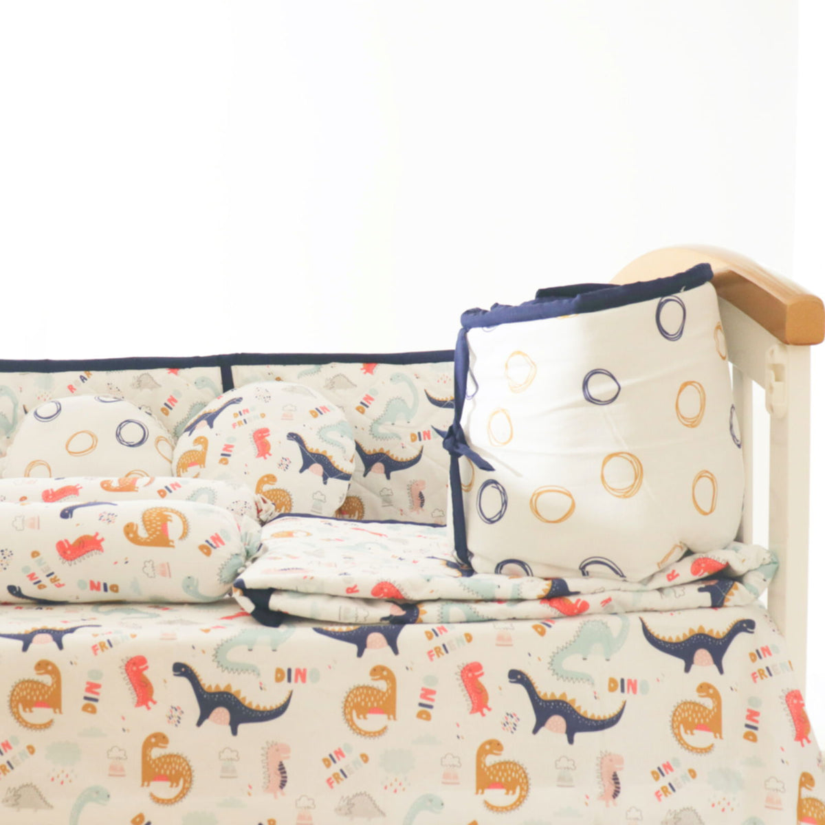 Dino Friend - Quilted Cot Bumper - Tinycubs - 