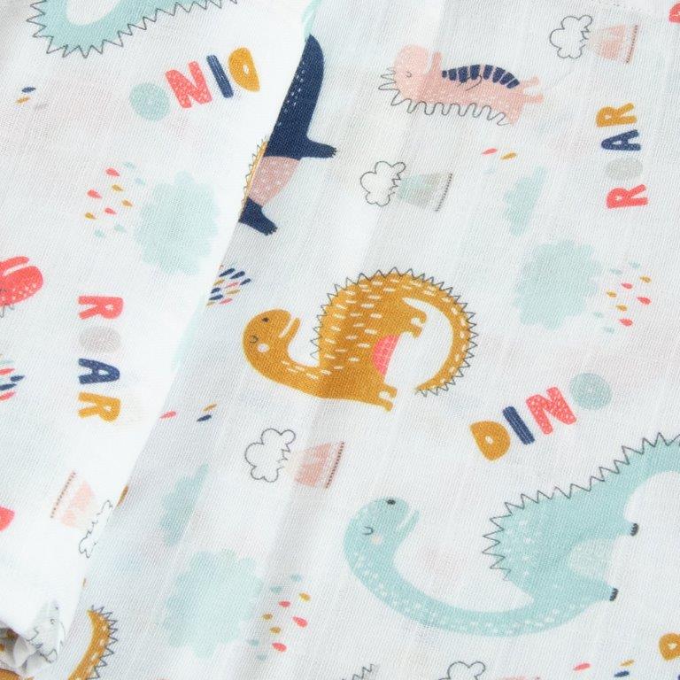Dino Friend - Reversible Muslin Blanket - Tinycubs - 